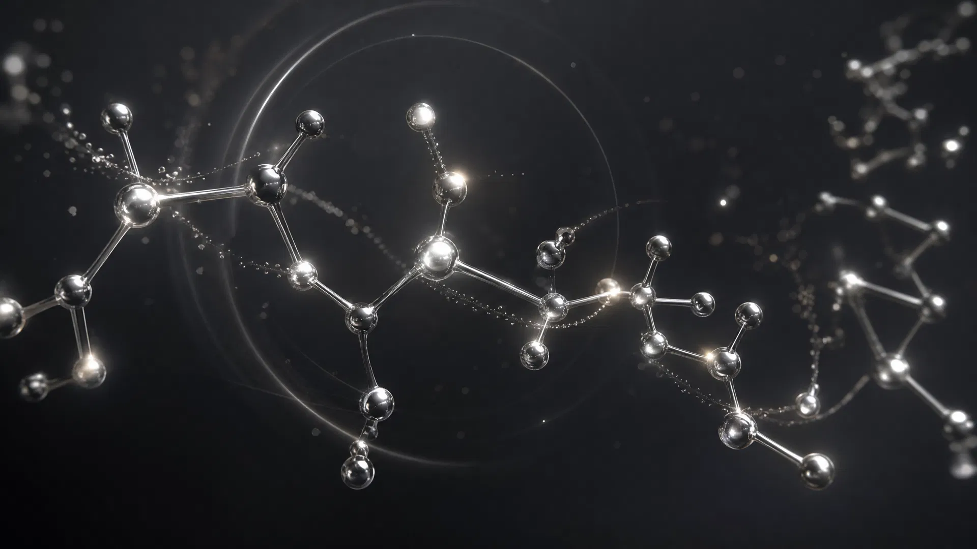 Chrome molecule orbit background for PEPTIDER science section