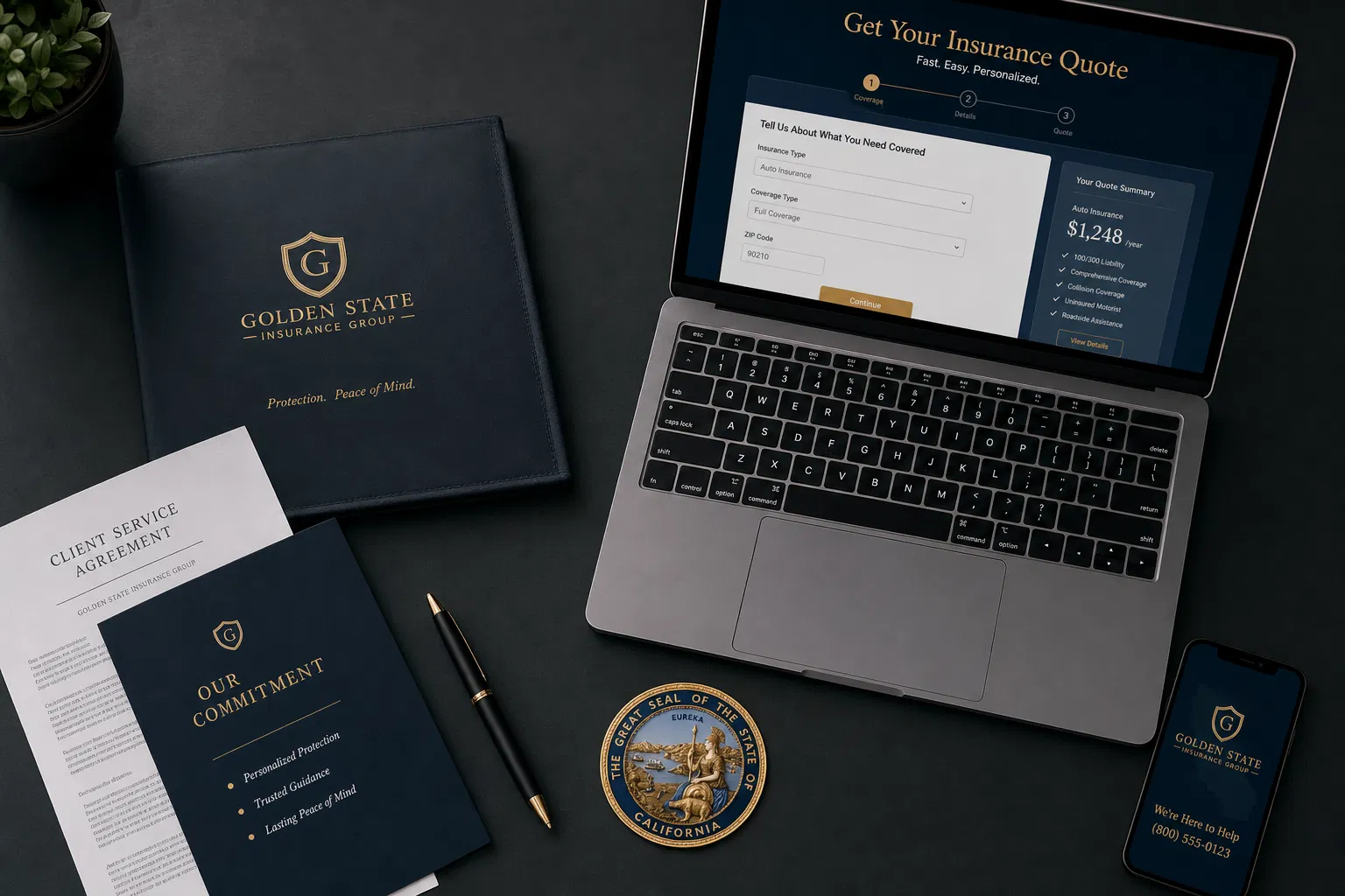 California TCP permit application documents and insurance paperwork