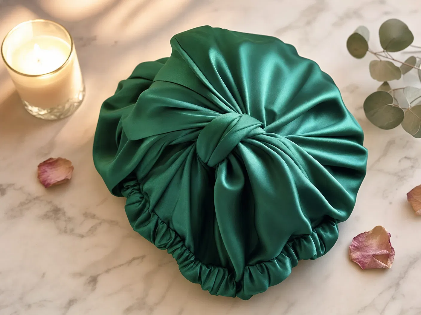 LuxeSilk™ emerald silk bonnet product