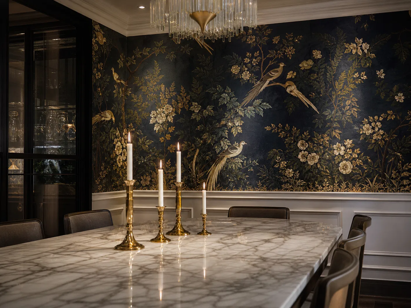 Custom botanical mural wallpaper