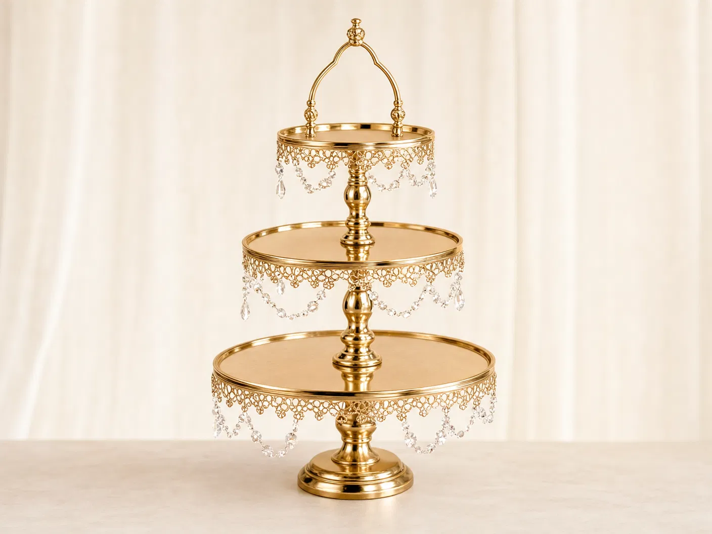 Gold Crystal Cake Stand (3-Tier)