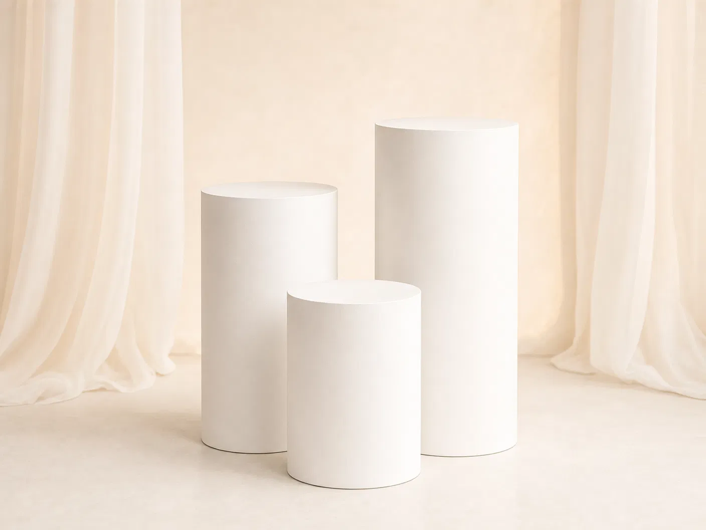 White Pedestal Set (3-Piece)