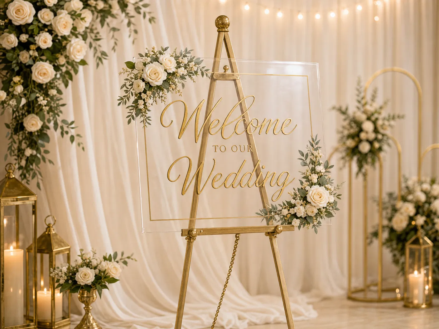 Acrylic Welcome Sign & Easel