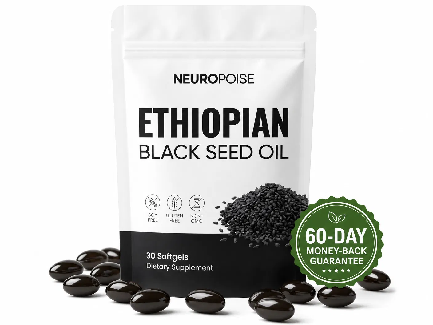 Neuropoise Ethiopian Black Seed Oil — 60-Day Money-Back Guarantee
