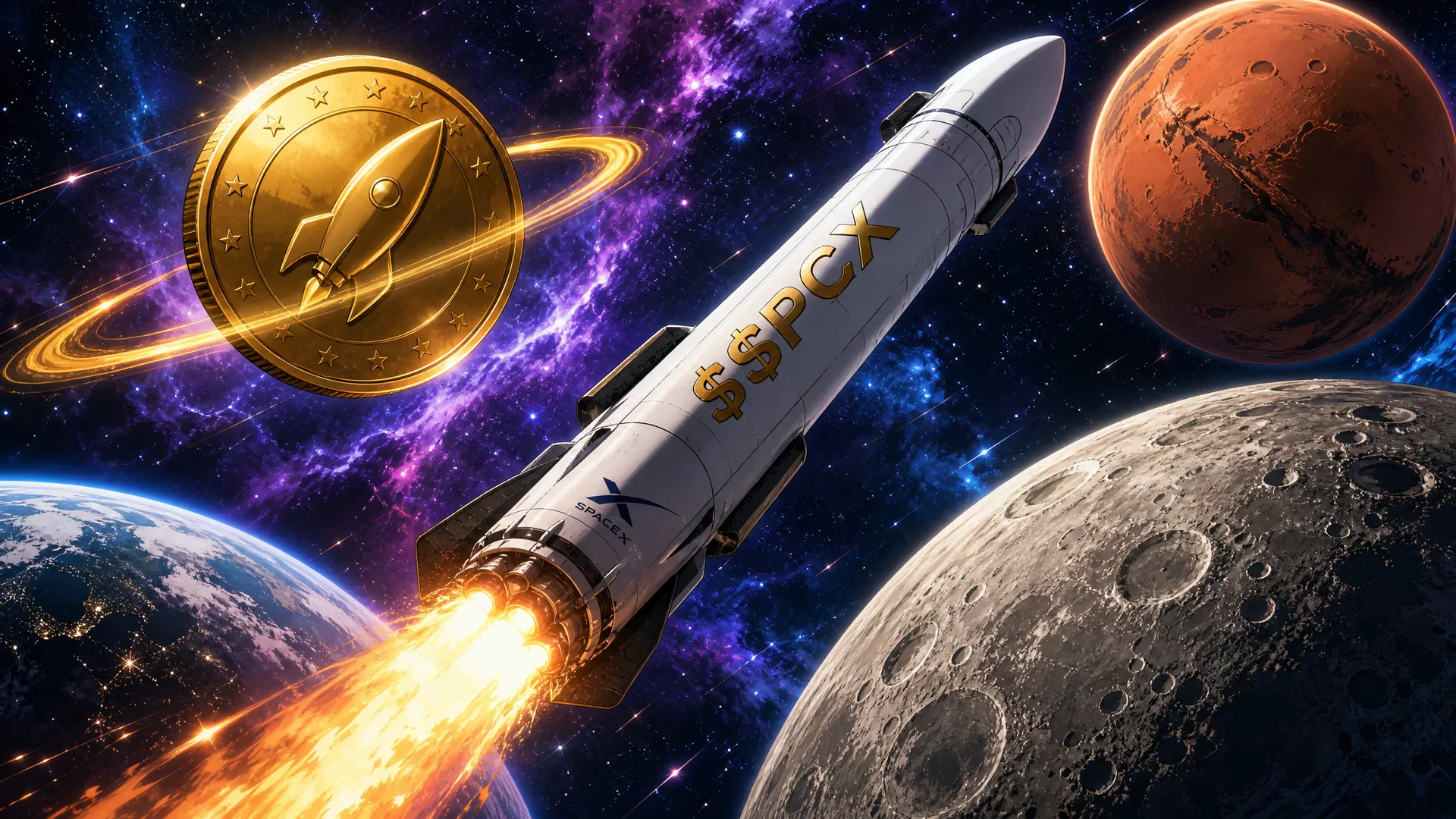 SPACEX ROCKET SPOTTED WITH '$SPCX' WRITTEN ON THE SIDE