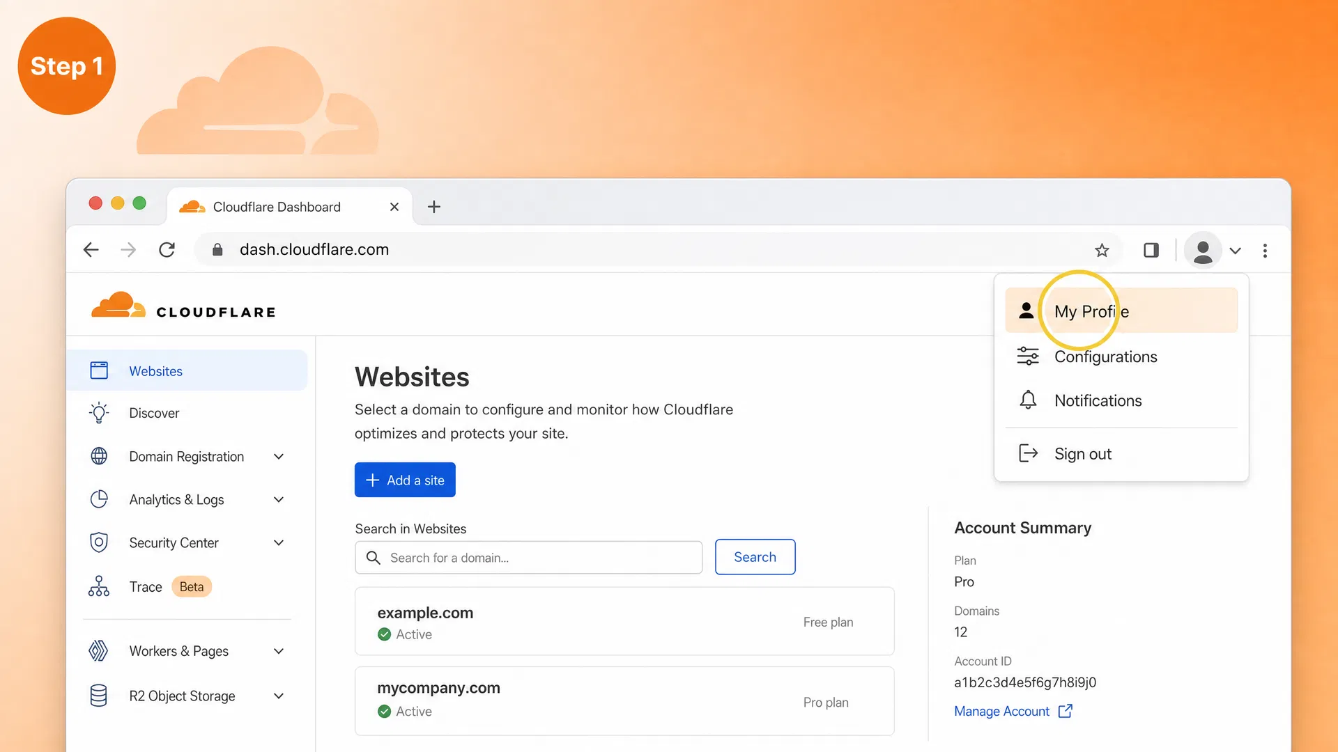 Step 1 — Open your profile