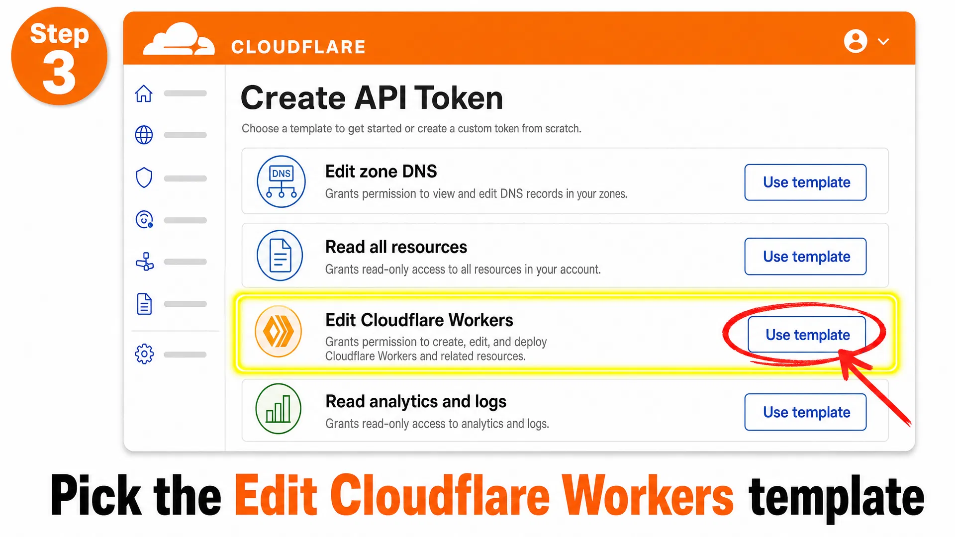 Step 3 — Use the 'Edit Cloudflare Workers' template