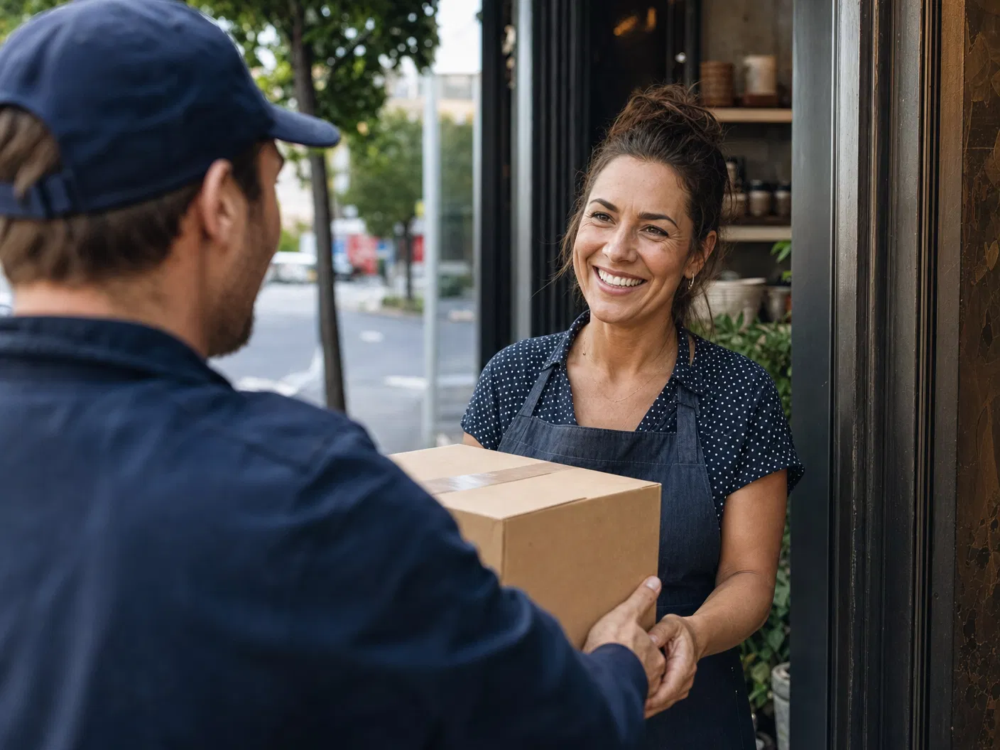 Courier delivery to small business owner