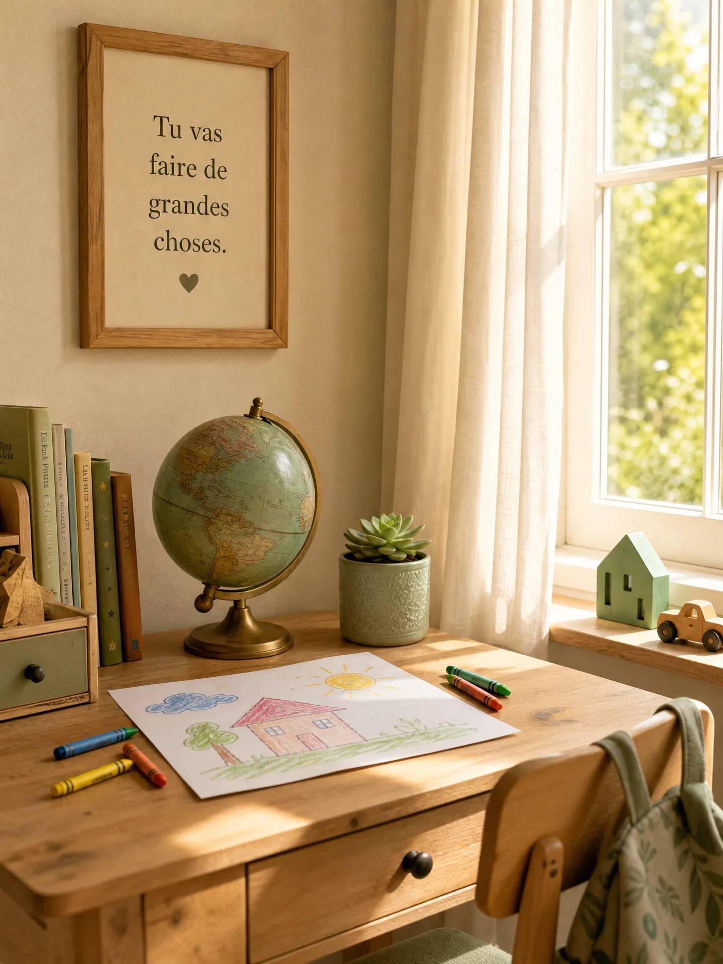 Enfant regardant l'horizon au coucher du soleil