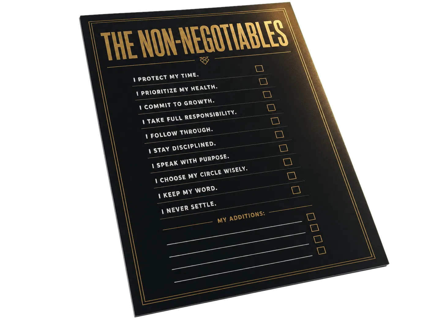 The Non-Negotiables One Pager