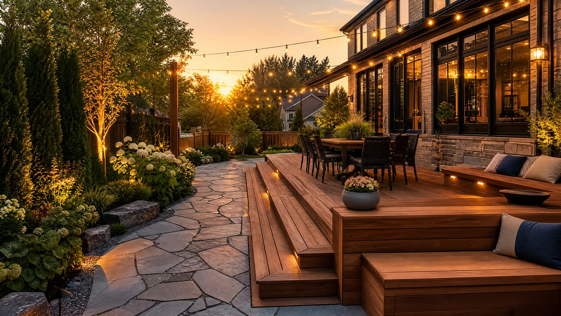 Luxury custom deck and backyard transformation