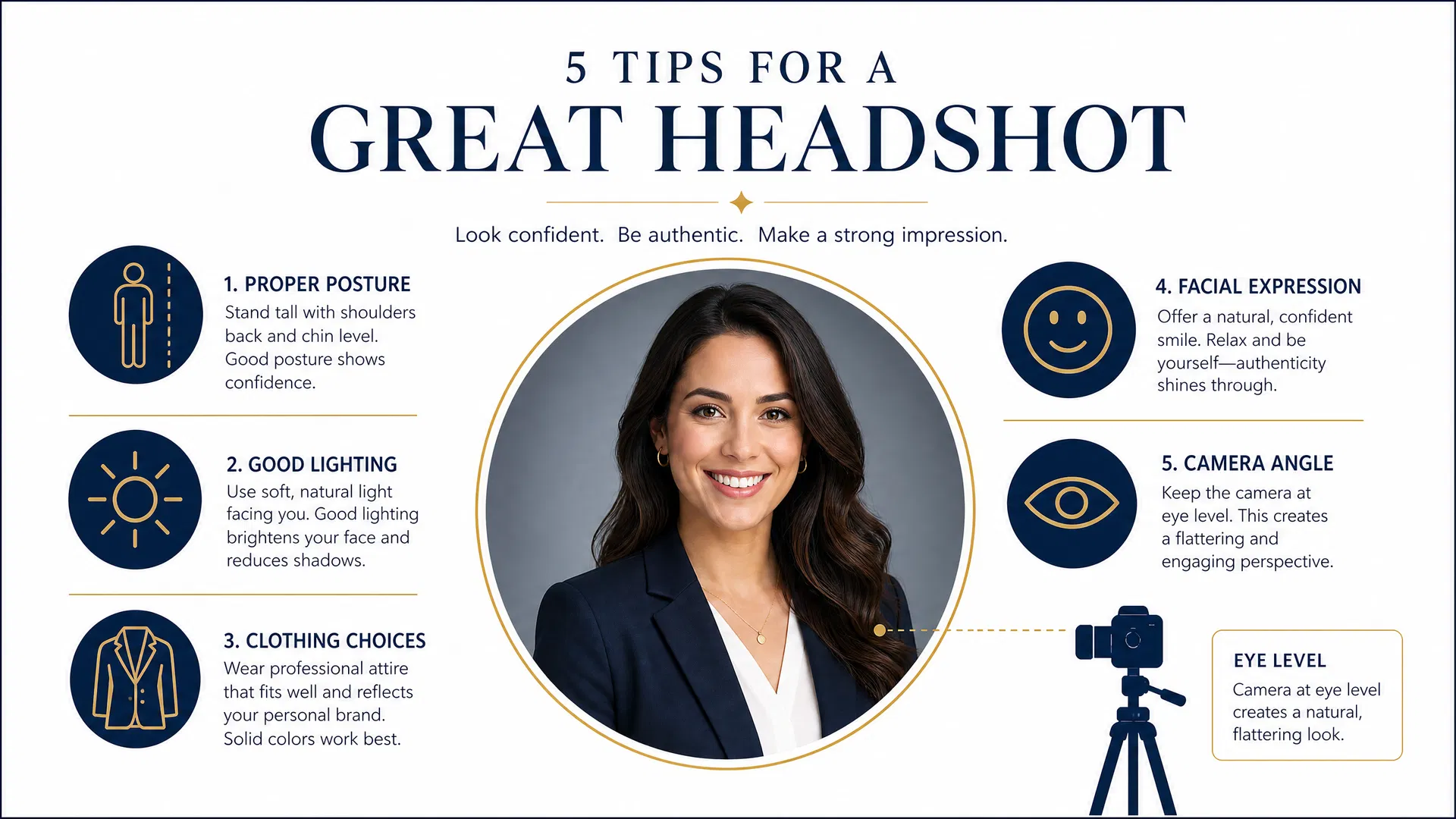 5 tips for a great headshot infographic