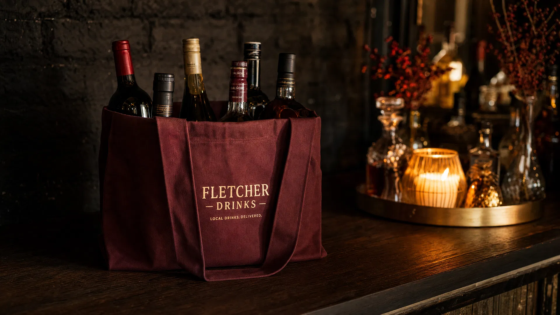 Fletcher Drinks — premium bottles ready for local delivery