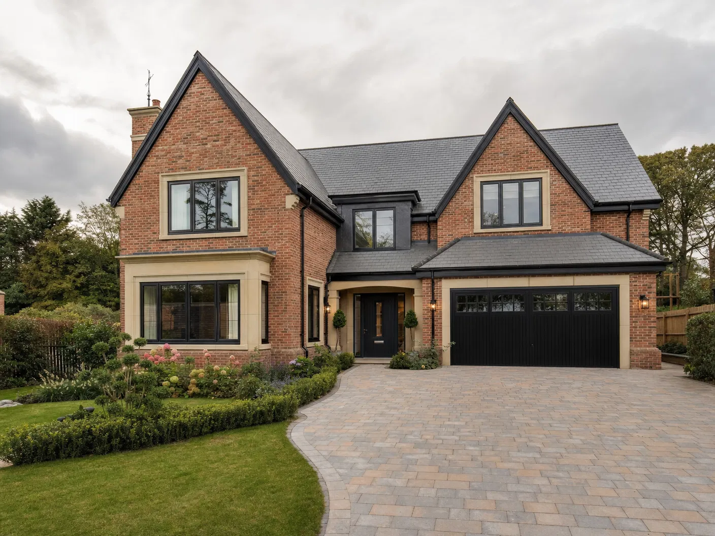 Luxury new build detached home in England with landscaped garden