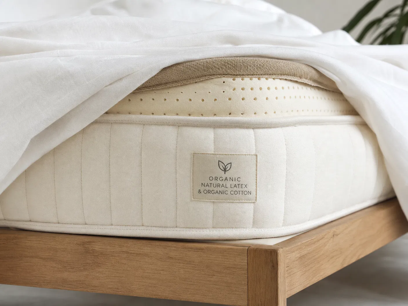Organic natural latex mattress with organic cotton cover