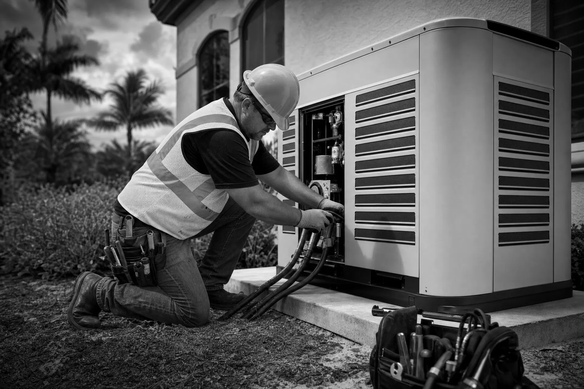 Commercial generator installation for a Boca Raton Florida business
