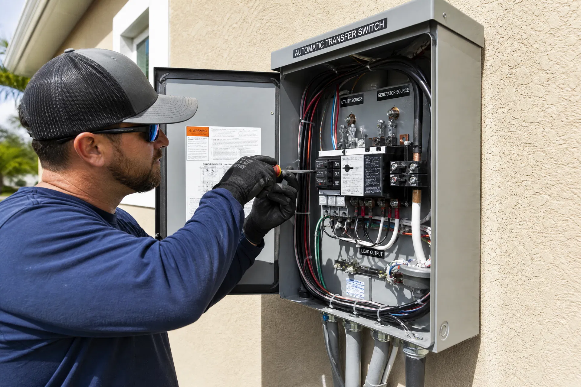Automatic transfer switch installation for a standby generator in Boca Raton Florida