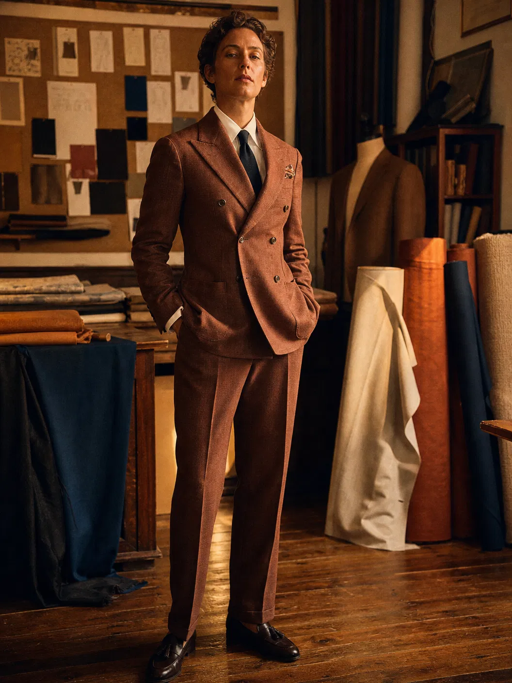 Custom tailored suit in a bespoke atelier