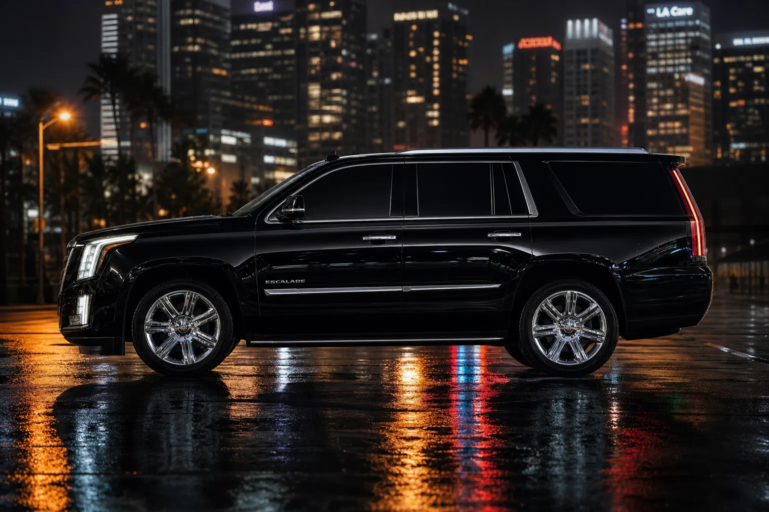 Cadillac Escalade in downtown LA 🌆 #BlackCar