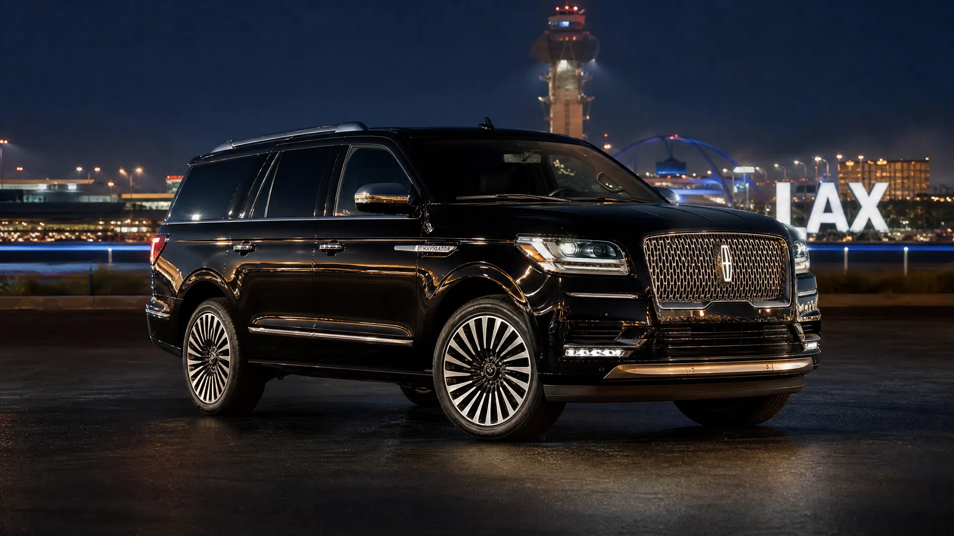 Black Lincoln Navigator at LAX Airport