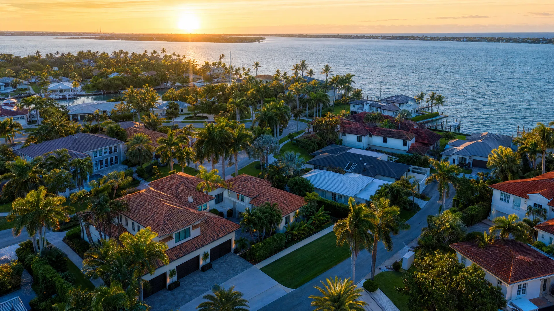 Aerial view of Florida Treasure Coast homes and waterways