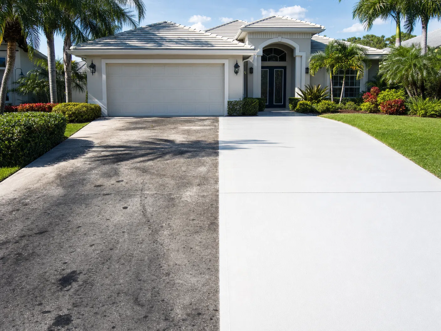 Pressure Washing before and after in Florida