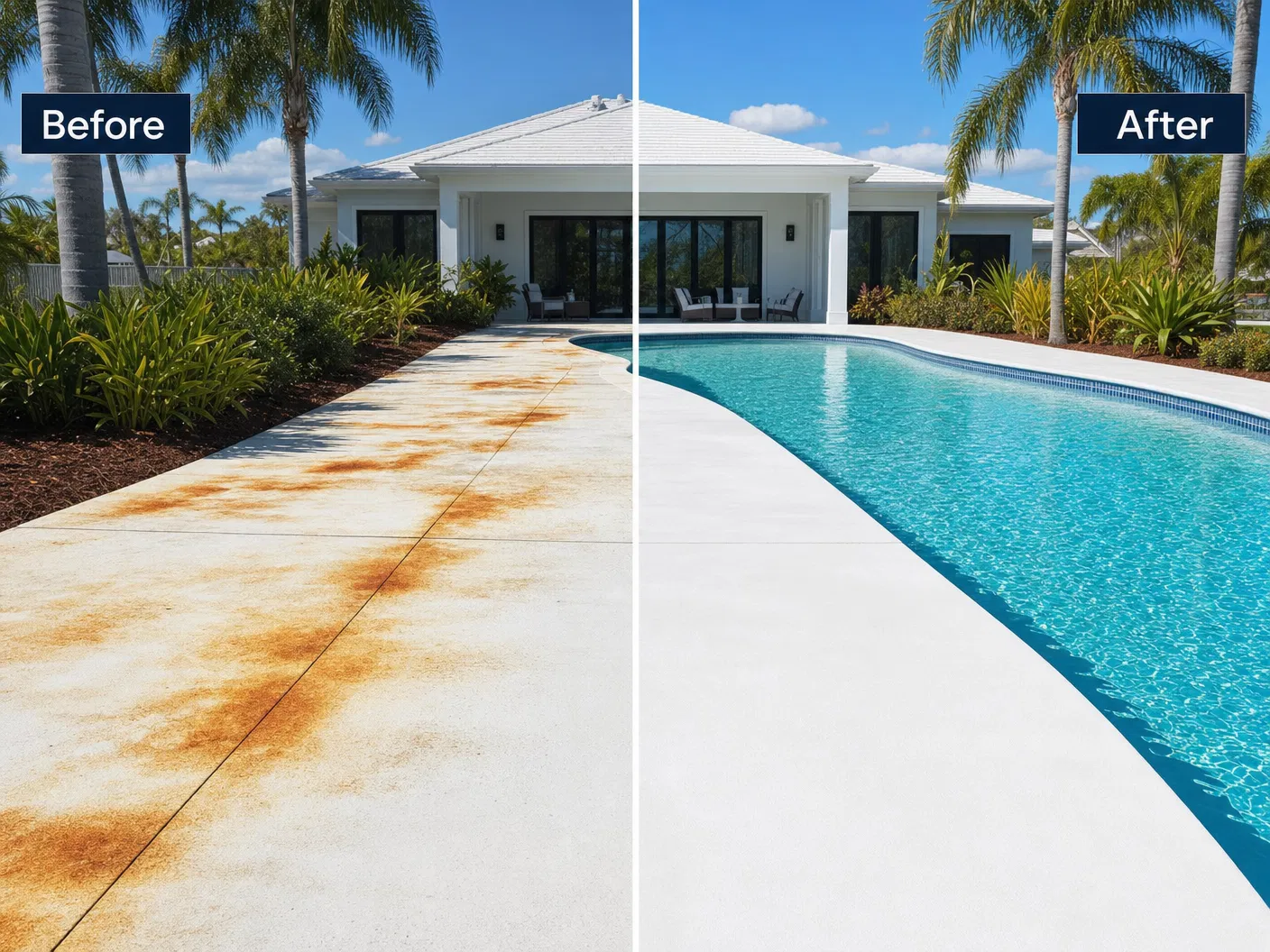 Rust Removal before and after in Florida