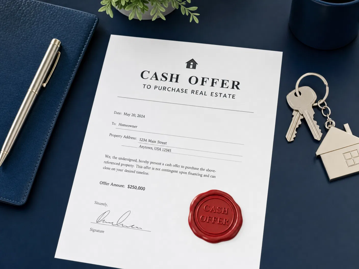 Cash offer document