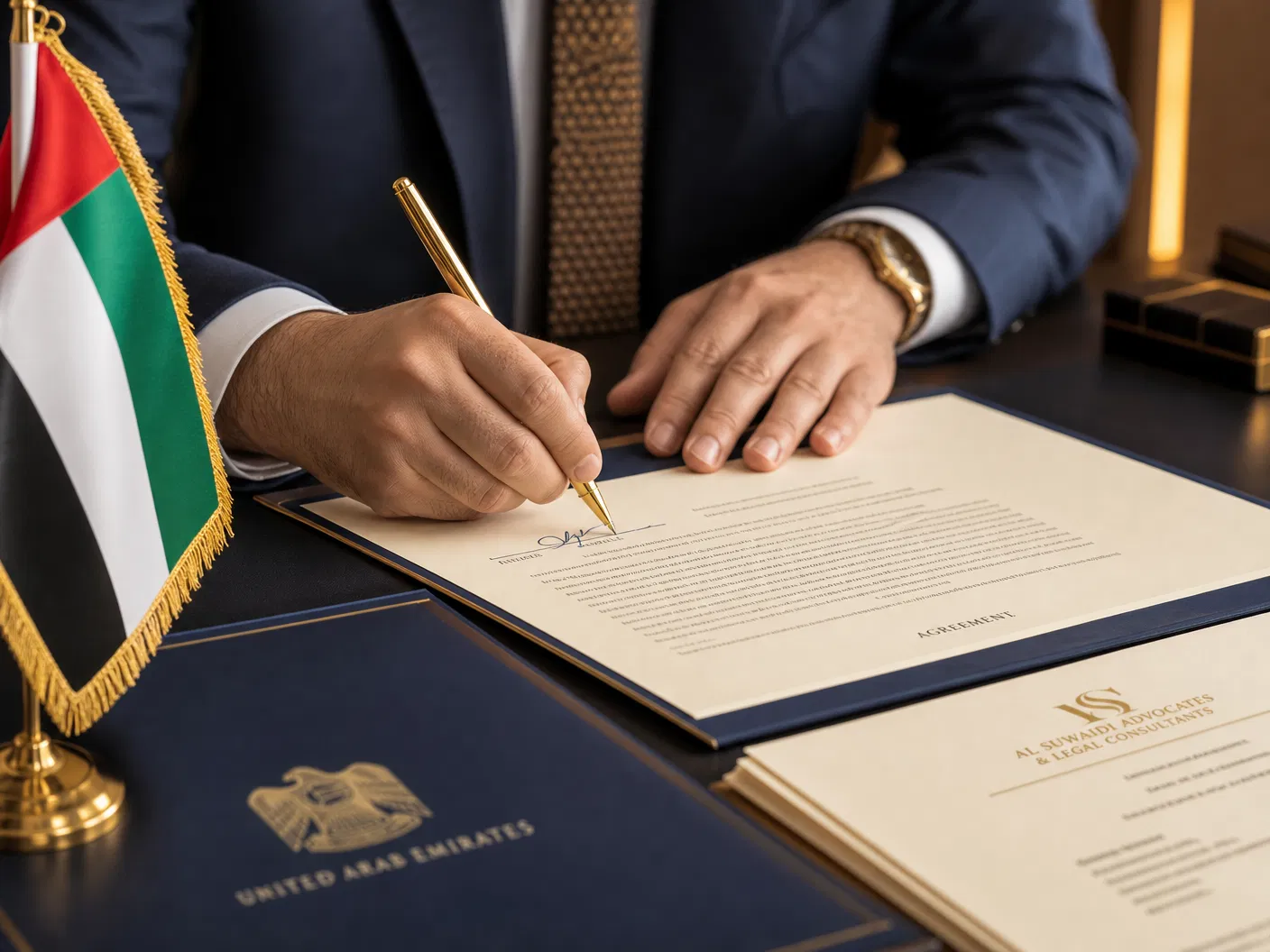Legal contract signing in Dubai