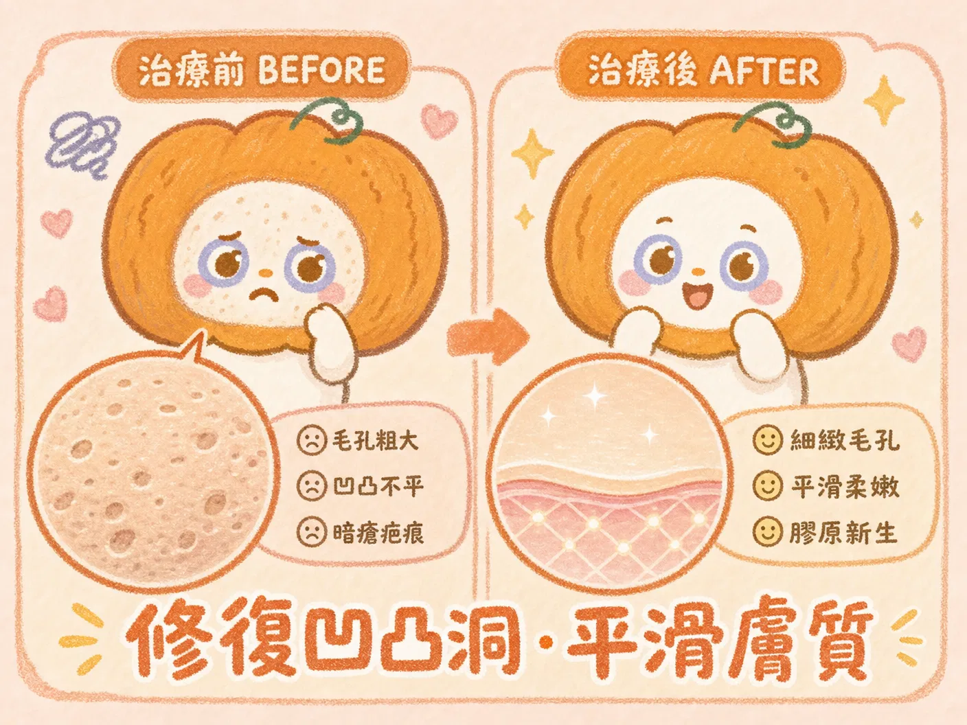 修復凹凸洞前後對比