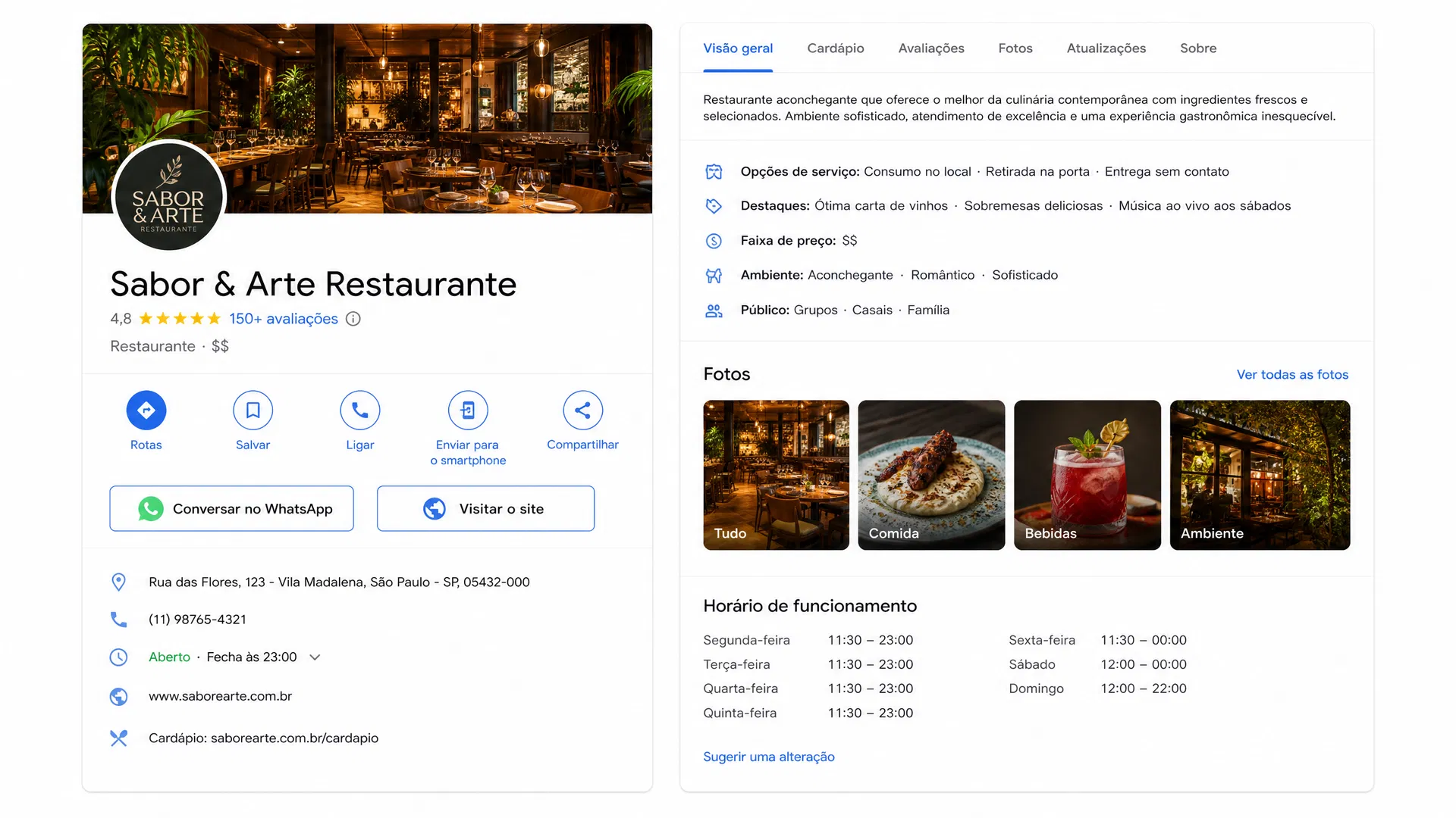 Perfil completo no Google Meu Negócio