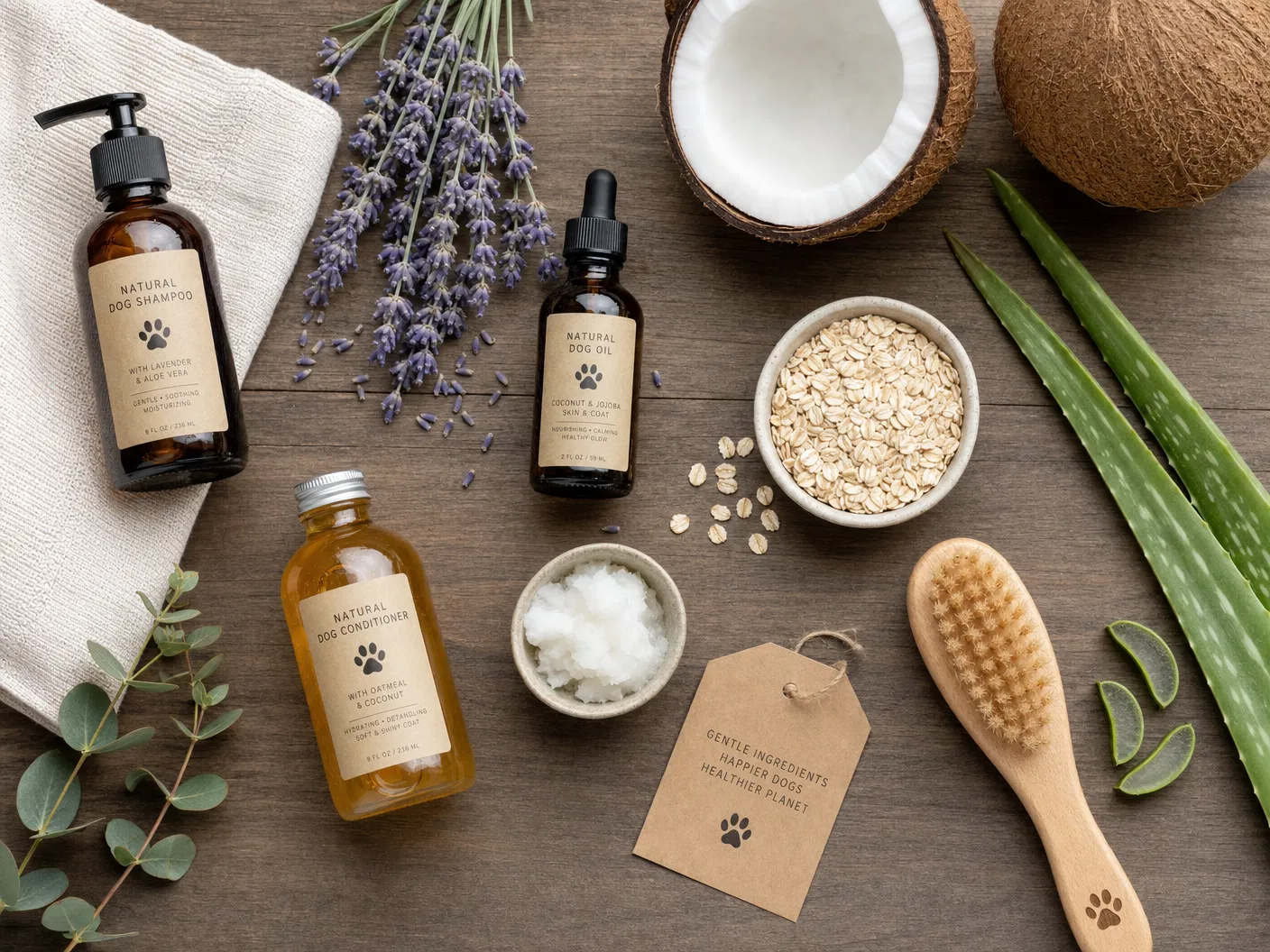 Natural dog grooming products