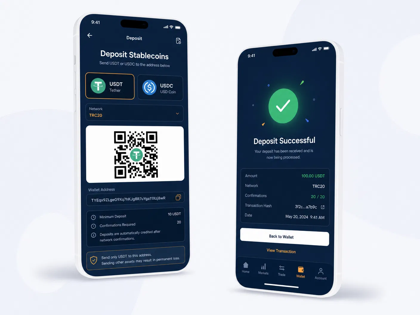 USDT/USDC 稳定币充值
