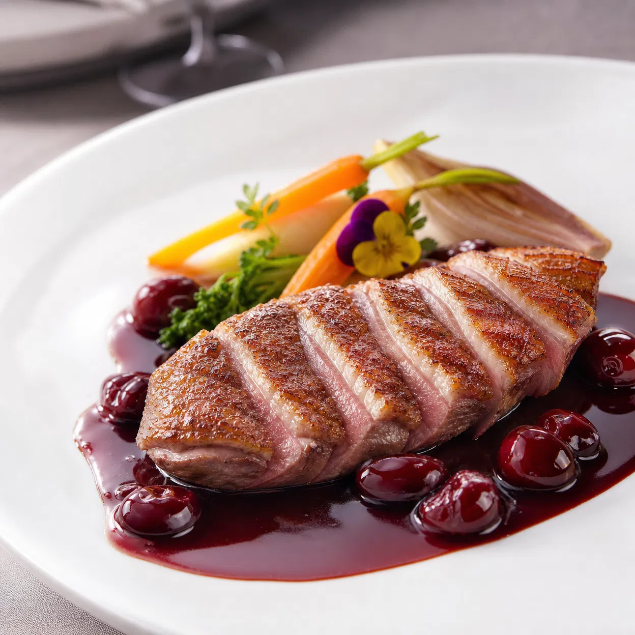 Canard aux cerises