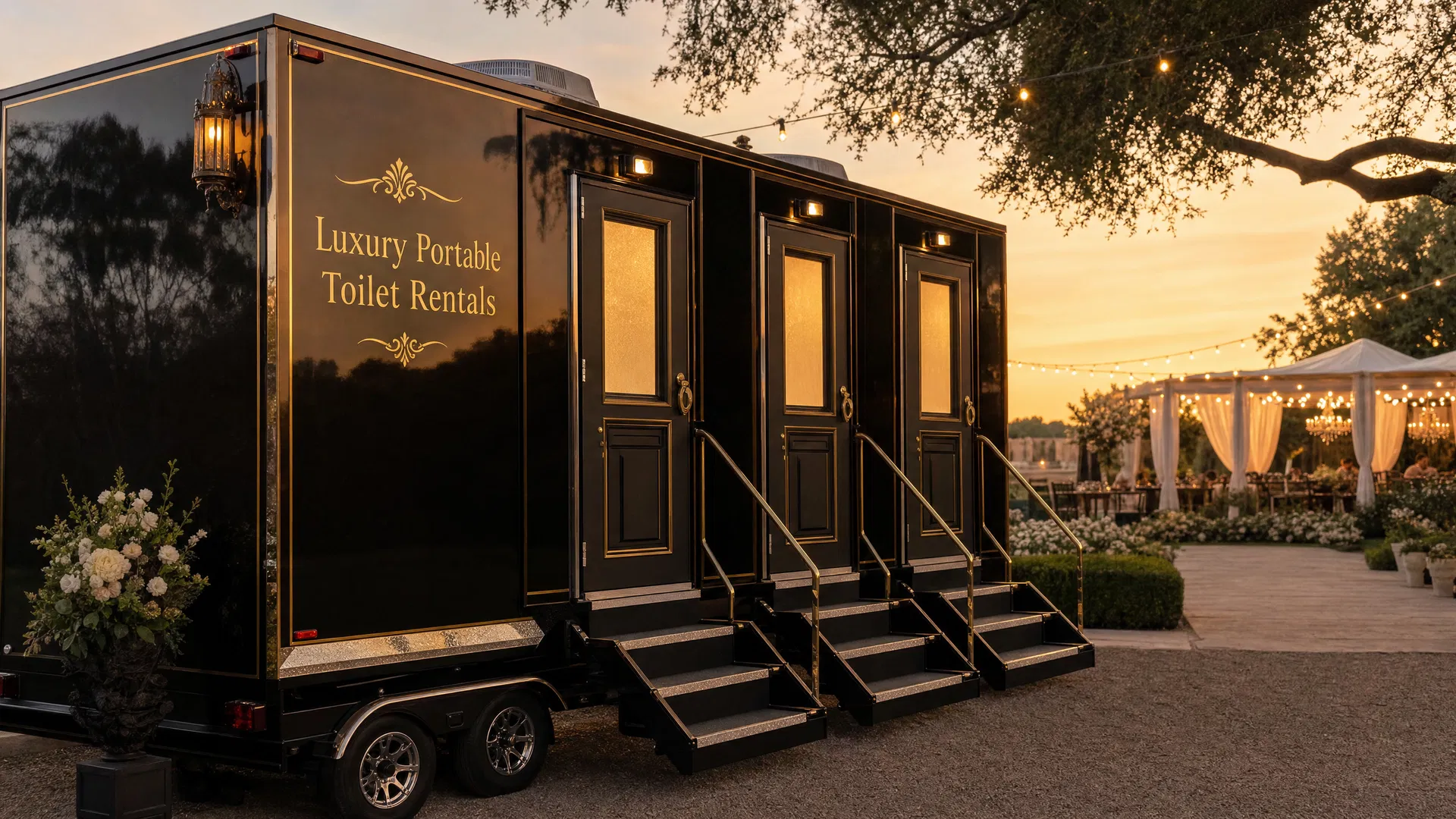 Luxury Restroom Trailer Setup