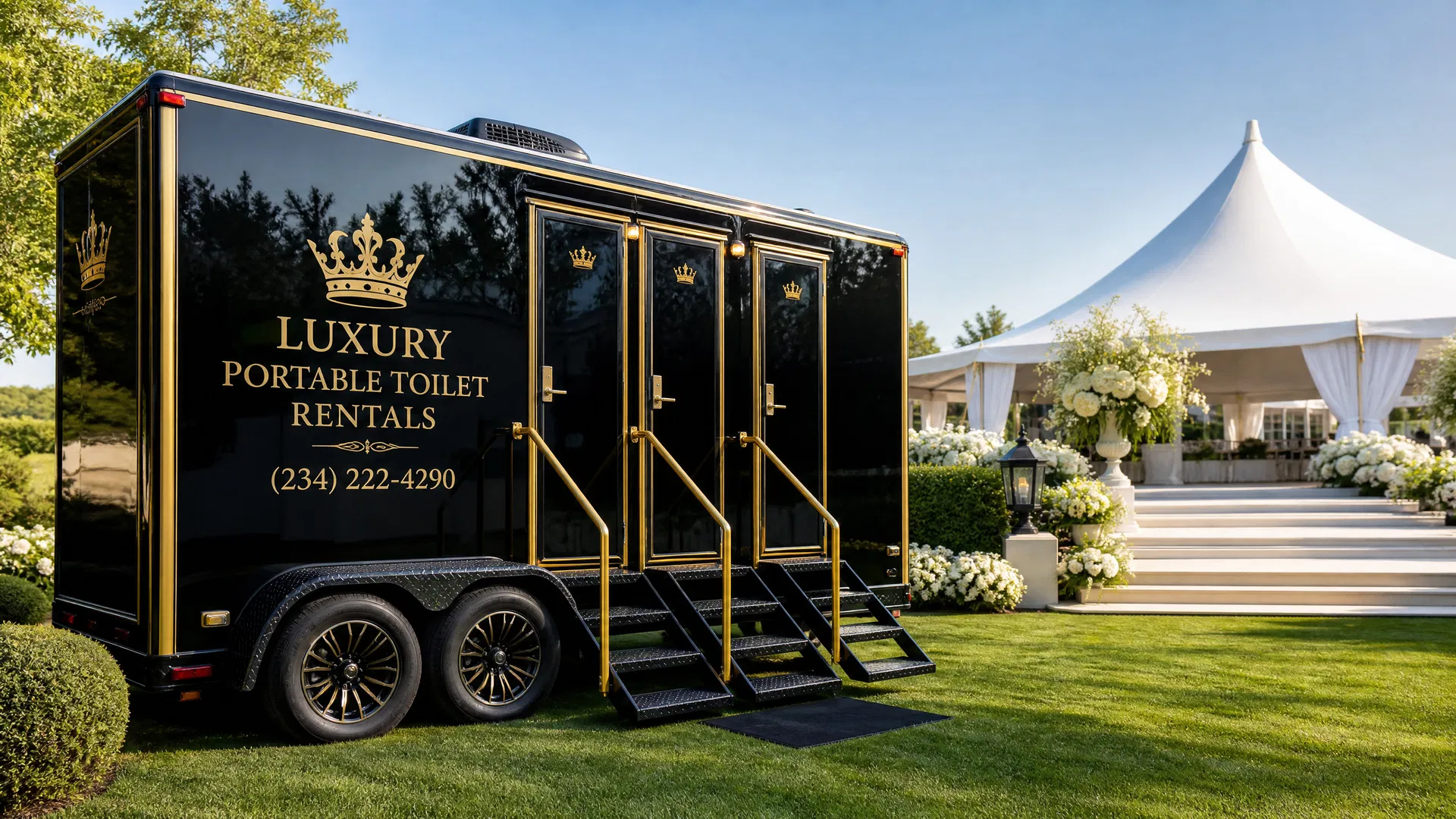 Luxury Portable Toilet Rentals Service Truck