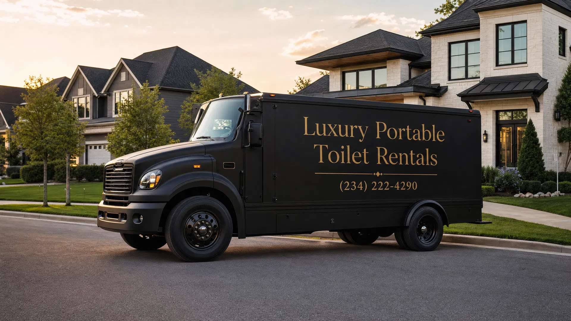Luxury Portable Toilet Rentals Truck in Long Beach