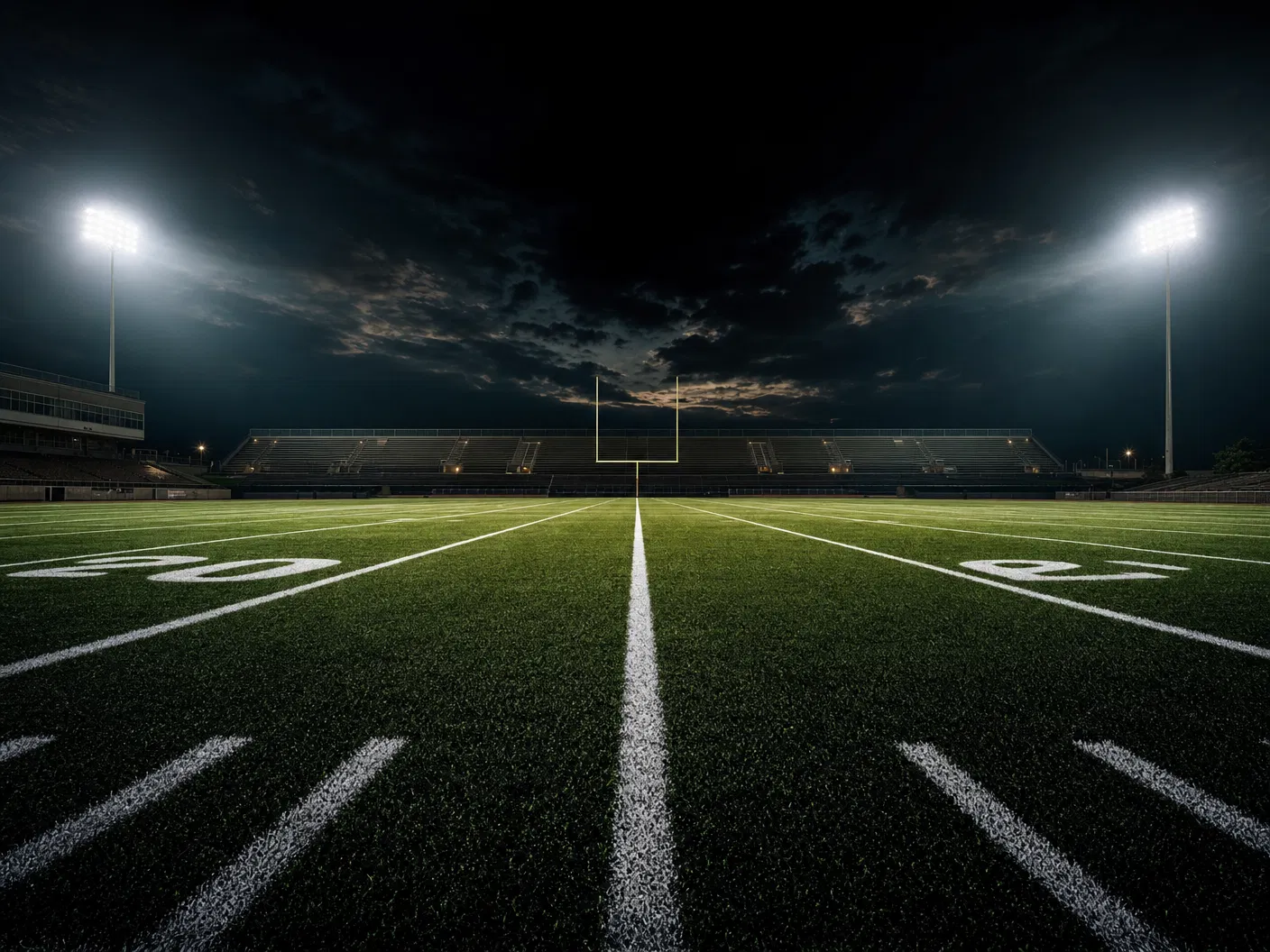 Football stadium at night
