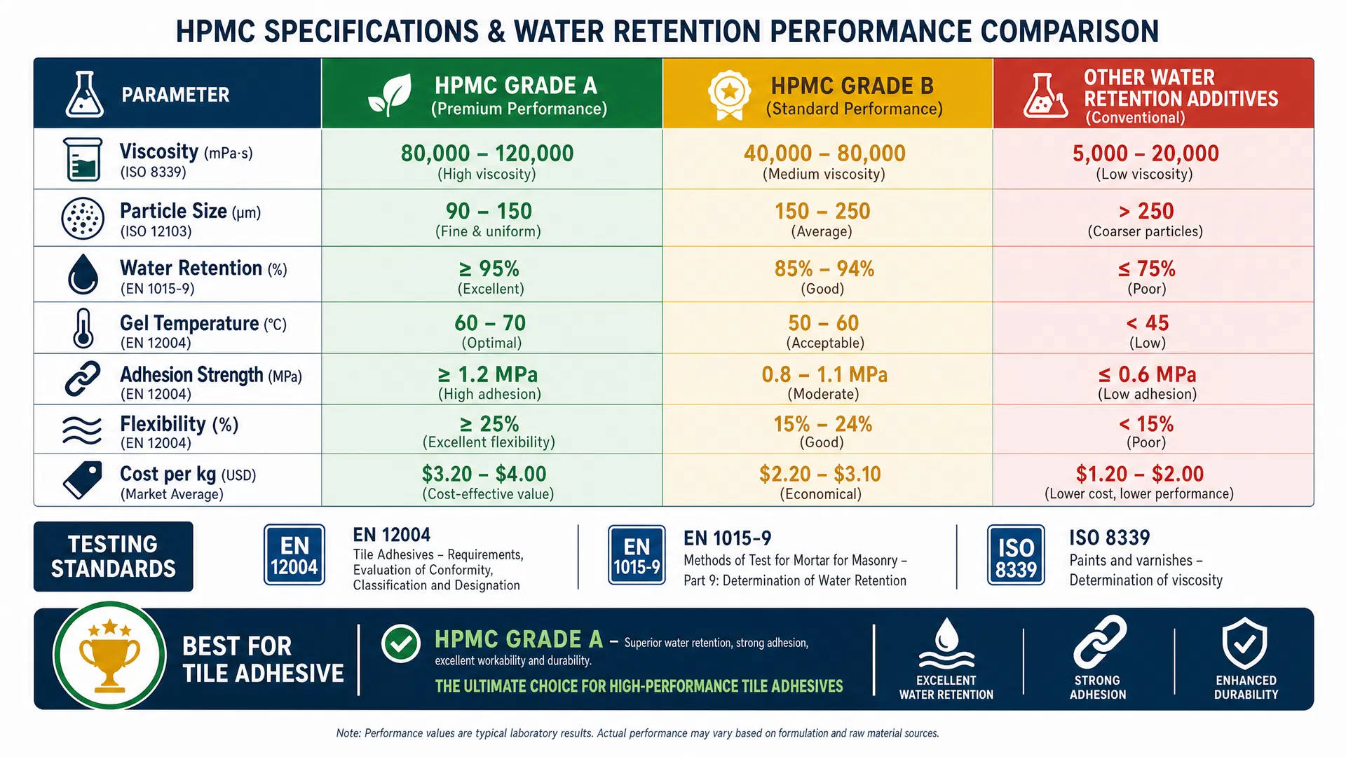 HPMC Specifications & Water Retention Performance Comparison