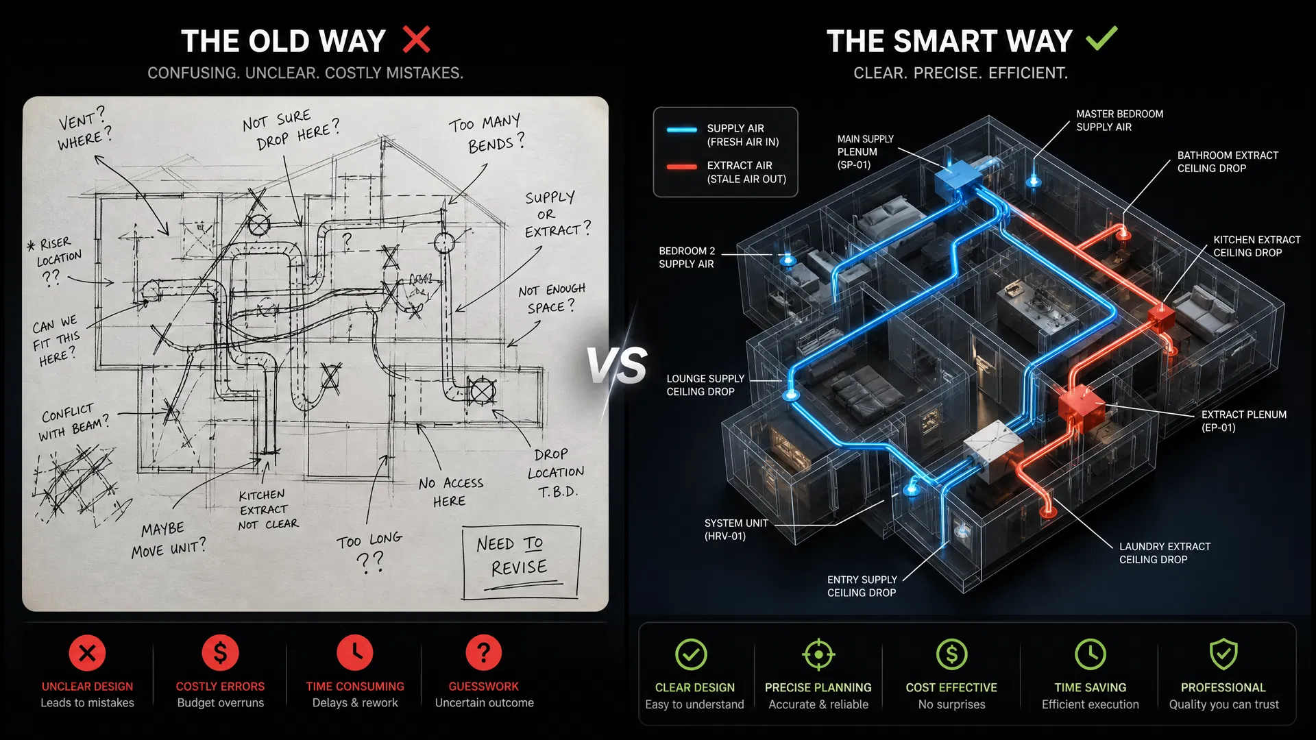 Blueprint vs 3D comparison