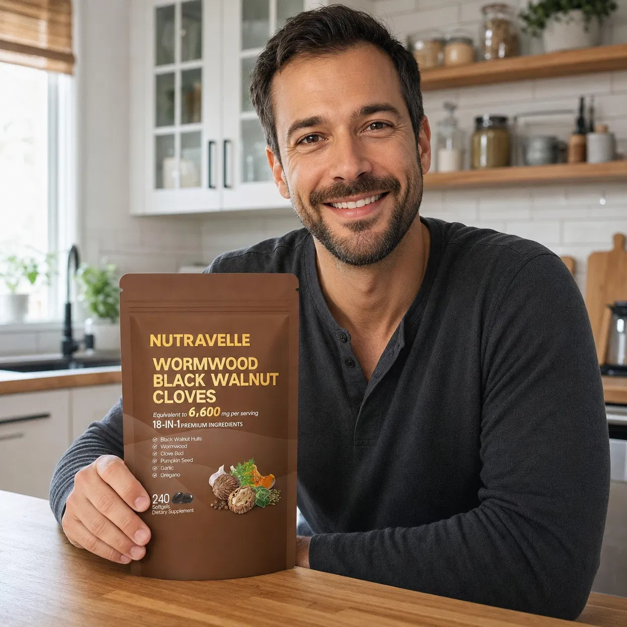 David holding Nutravelle