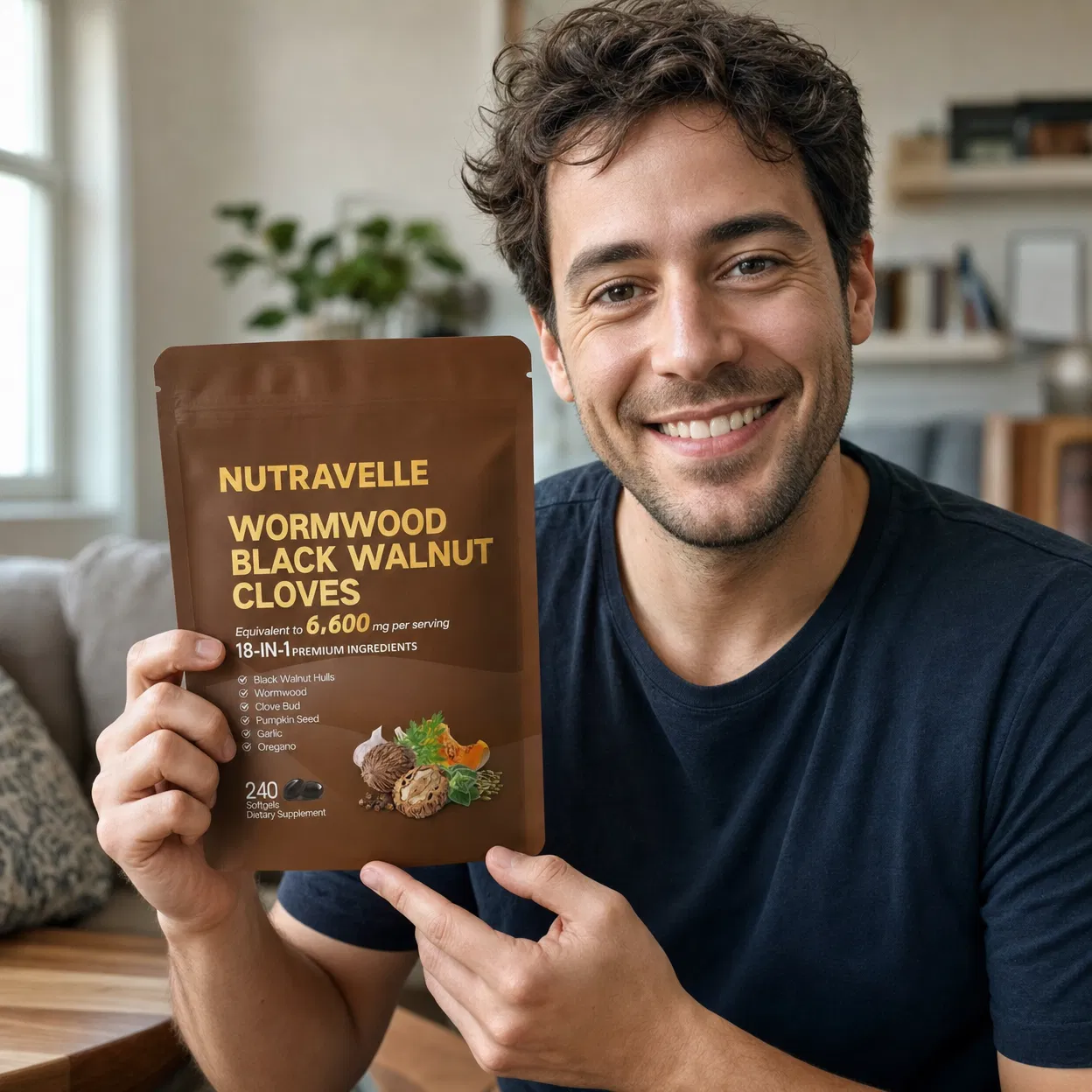 Marcus holding Nutravelle