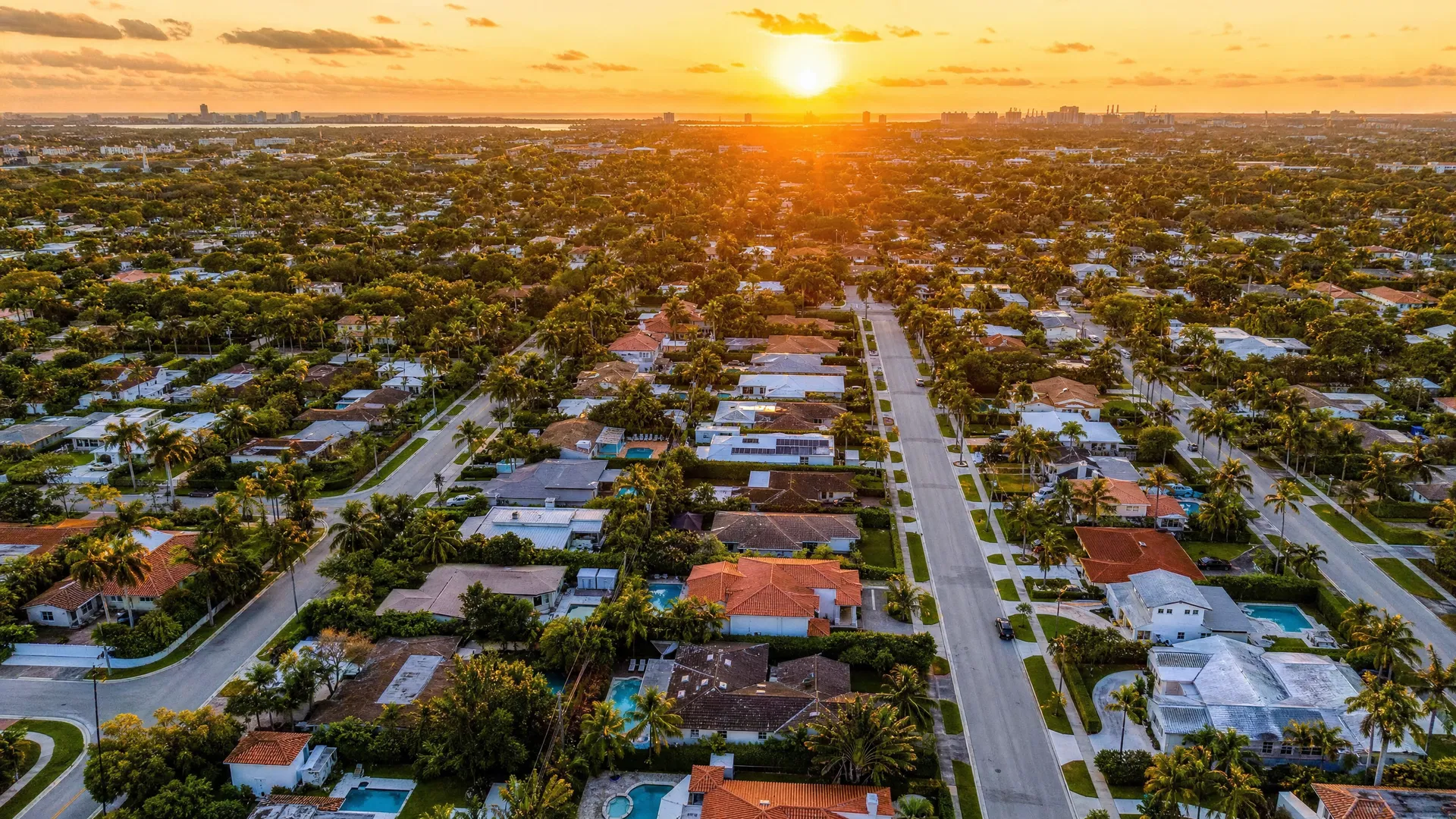 South Florida aerial view — Mozzarella Media pizza box advertising coverage in Homestead