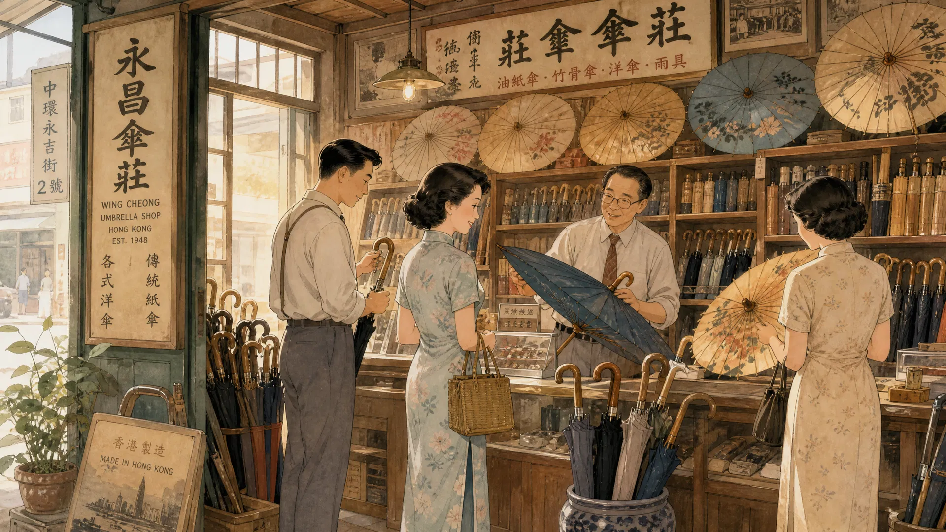 [梁蘇記遮廠店鋪場景]