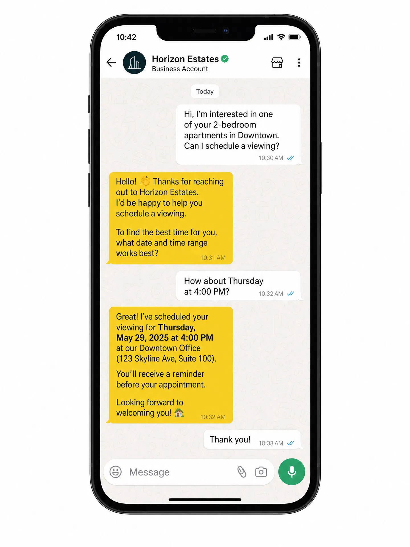 Demo agente IA en WhatsApp