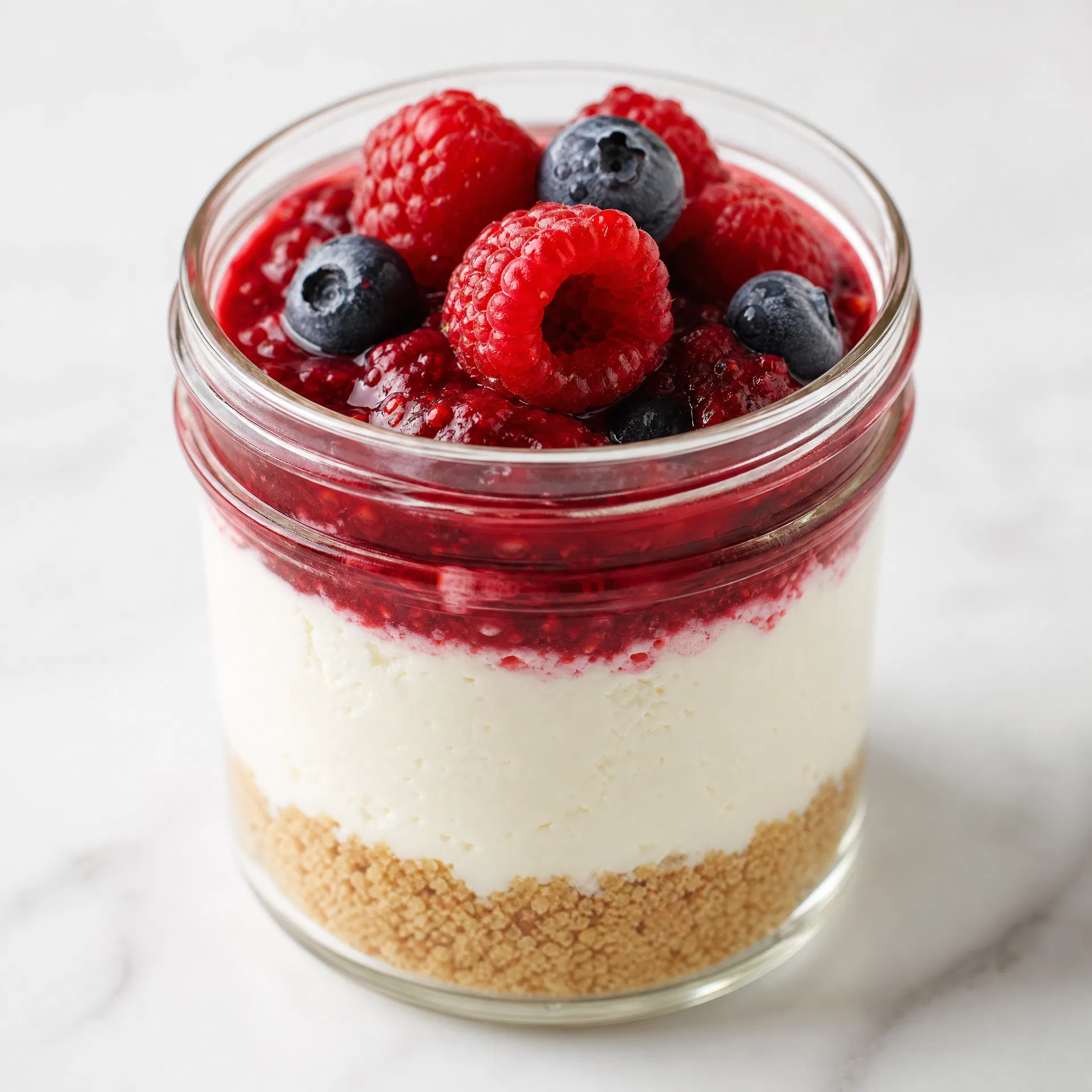 Cheesecake de frutos rojos en vaso