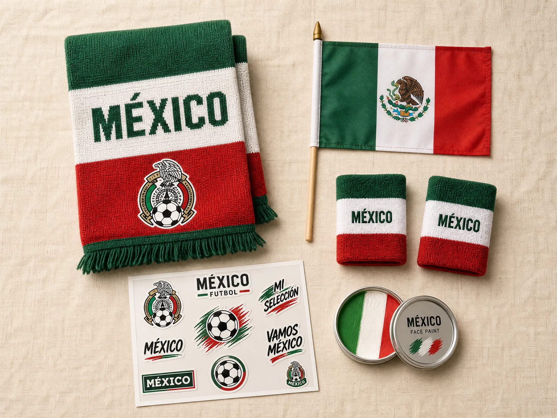 Fan kit items spread
