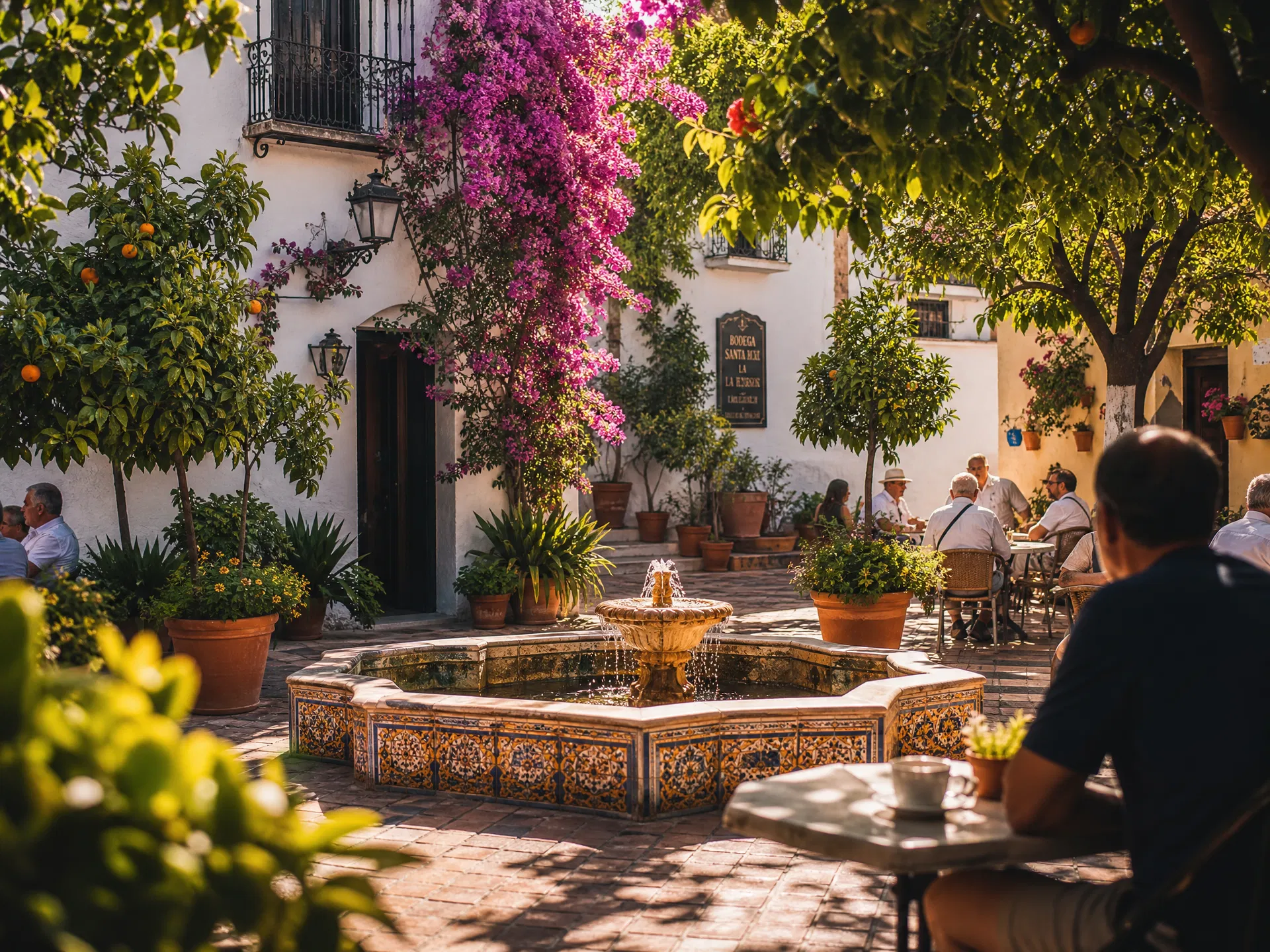Spanish village plaza