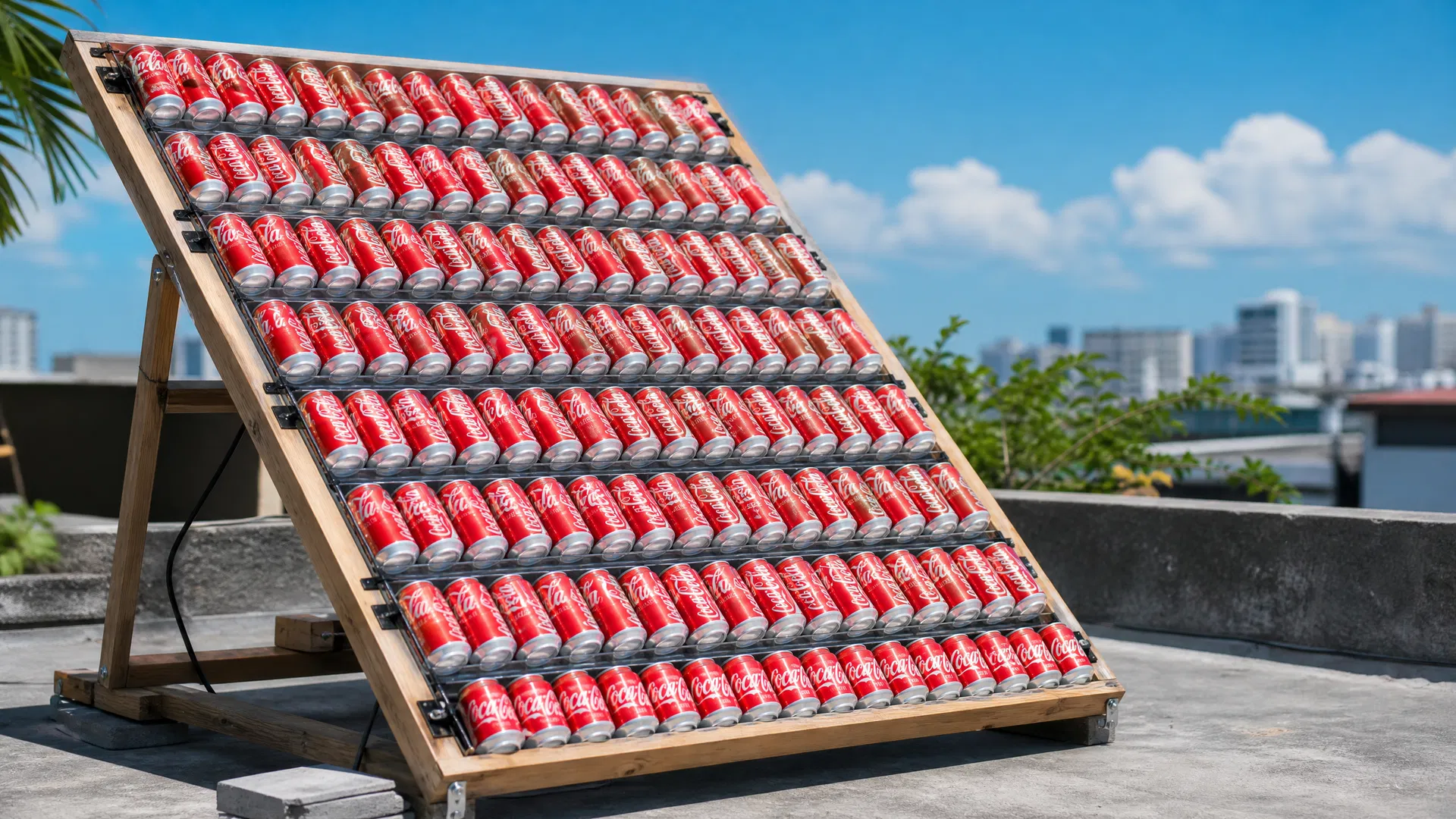 Panneau solaire DIY avec canettes de Coca
