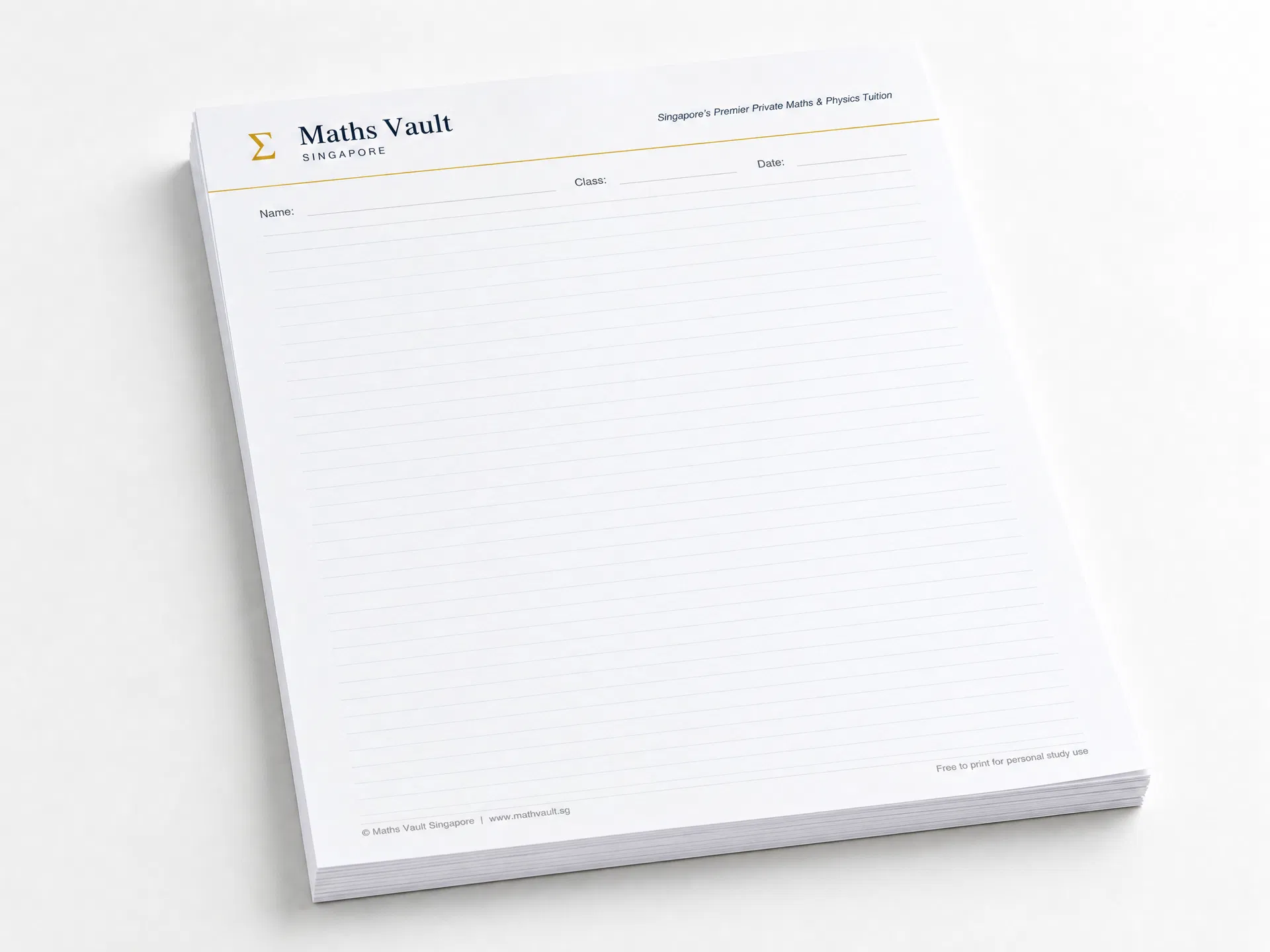 Maths Vault Branded Foolscap Pad